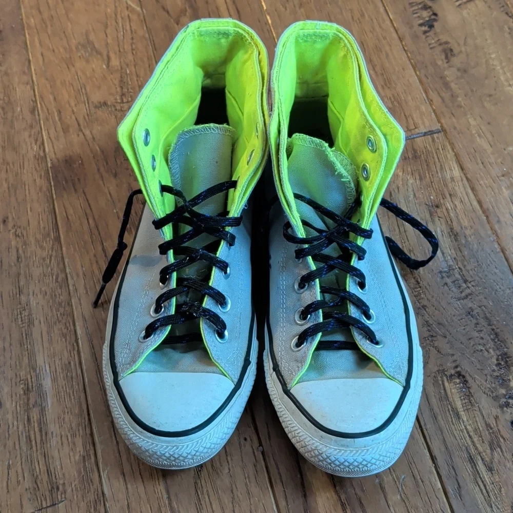 Converse Men's GTX High-Top Sneakers - Gray and Neon Yellow - Picture 2 of 13